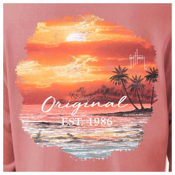 Guy Harvey Ladies Sunset Long Sleeve V Neck T-Shirt