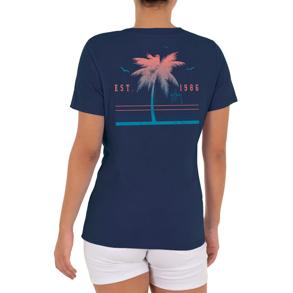 guy harvey Ladies Tropical Short Sleeve V-Neck T-Shirt
