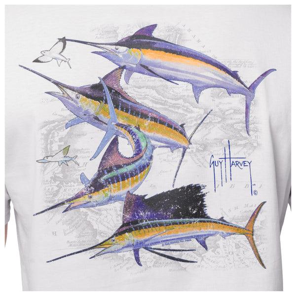 Guy Harvey Men's Bill Collector Gray Short Sleeve Pocket T-Shirt