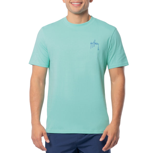 Guy Harvey Men's Blue Hawaiian Short Sleeve T-Shirt