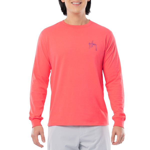 Guy Harvey Men's Coral Marlin Springs Long Sleeve T-Shirt