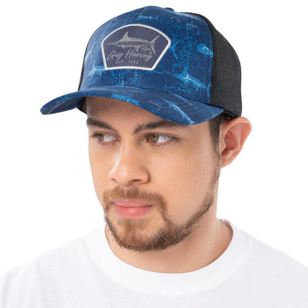 Guy Harvey Men's Double Vision Sublimated Trucker Hat