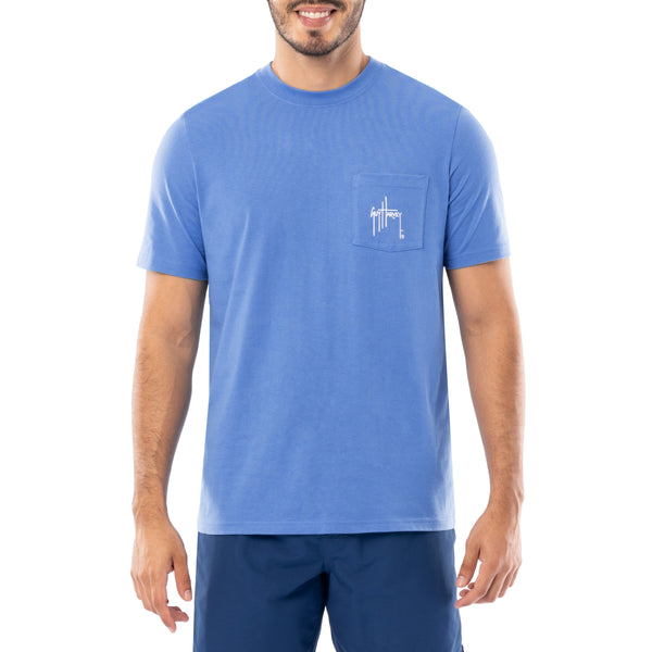Guy Harvey Men's Floral Sail Short Sleeve Pocket T-Shirt