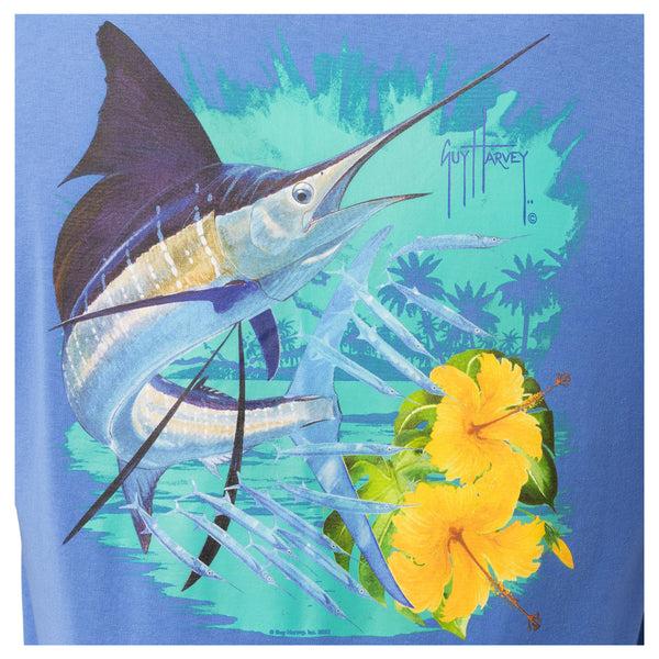 Guy Harvey Men's Floral Sail Short Sleeve Pocket T-Shirt