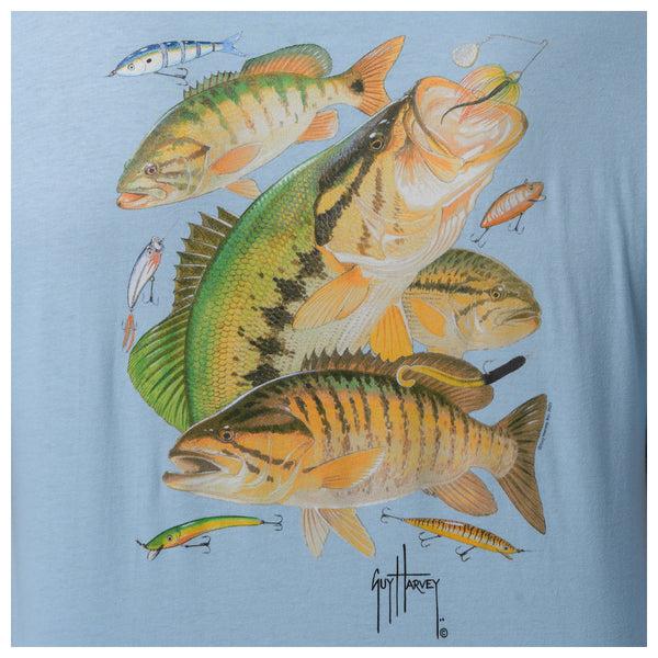 Guy Harvey Men's Freshwater Collage Lightweight Tee