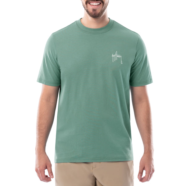 Guy Harvey Men's Green Horizon Short Sleeve T-Shirt