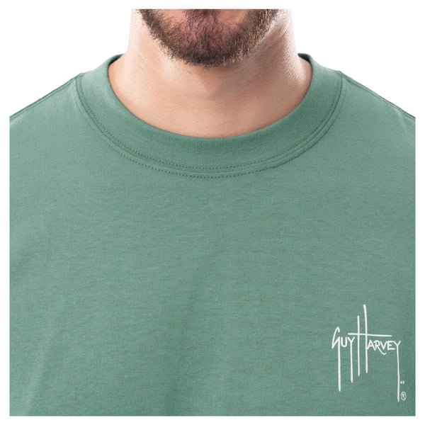 Guy Harvey Men's Green Horizon Short Sleeve T-Shirt