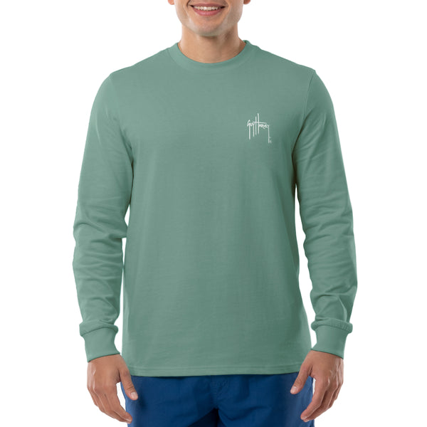 Guy Harvey Men's Green Mahi Palms Long Sleeve T-Shirt