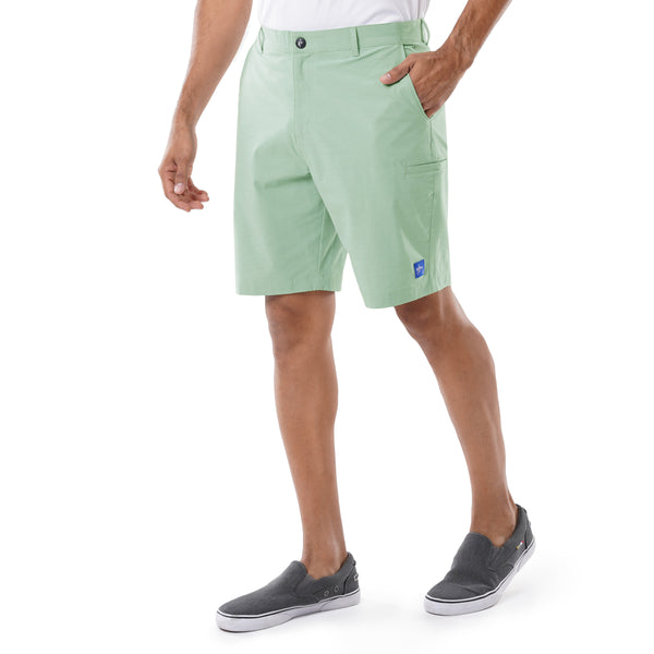 Guy Harvey Men's Green Performance Hybrid Short 4-Way Stretch