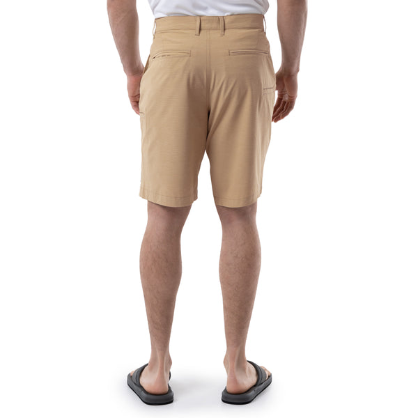 Guy Harvey Men's Khaki Performance Hybrid Short 4-Way Stretch