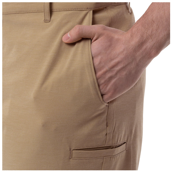 Guy Harvey Men's Khaki Performance Hybrid Short 4-Way Stretch
