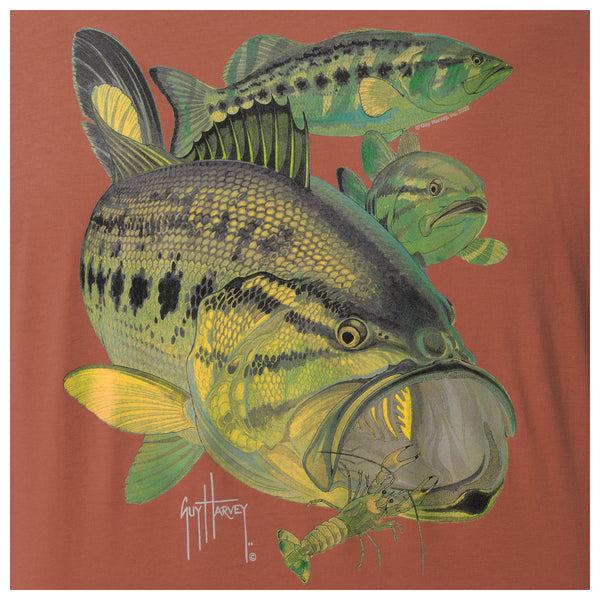 Guy Harvey Men's Largemouth Bass Crawdad Lightweight Tee