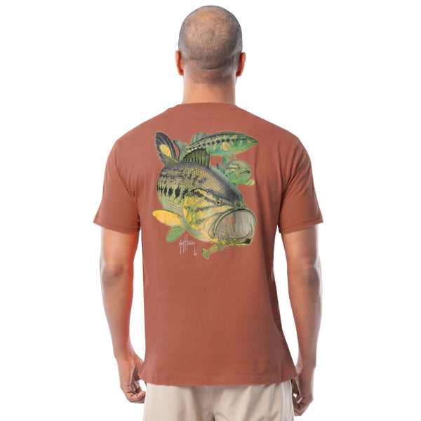 guy harvey Men's Largemouth Bass Crawdad Lightweight Tee