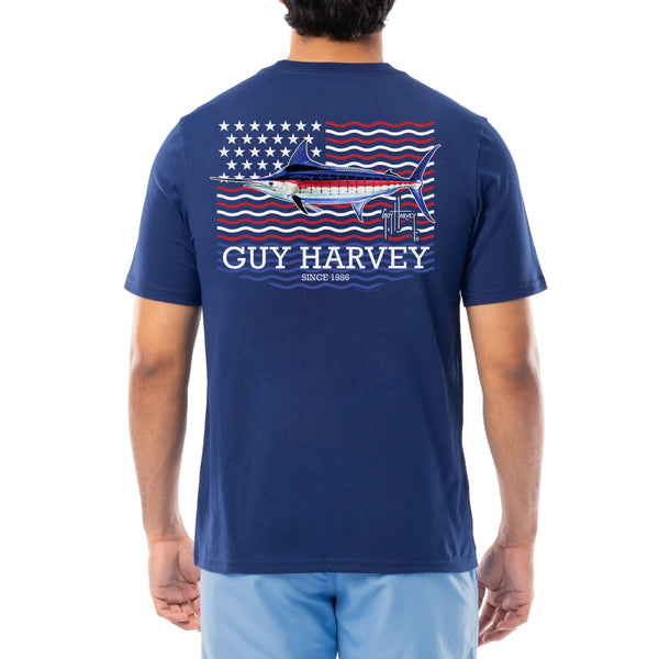 guy harvey Men's Liberty Marlin Short Sleeve T-Shirt