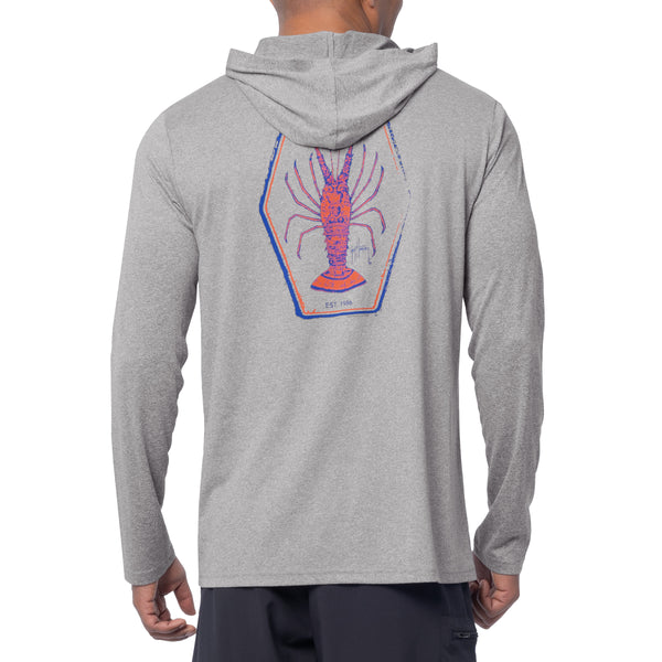 Guy Harvey Men's Lobster Key Long Sleeve Performance Hoodie
