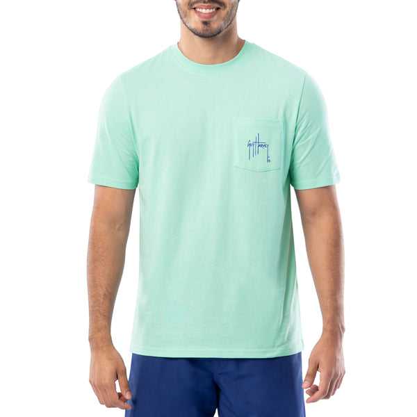 Guy Harvey Men's Marlin Stencil Short Sleeve Pocket T-Shirt