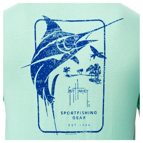 Guy Harvey Men's Marlin Stencil Short Sleeve Pocket T-Shirt