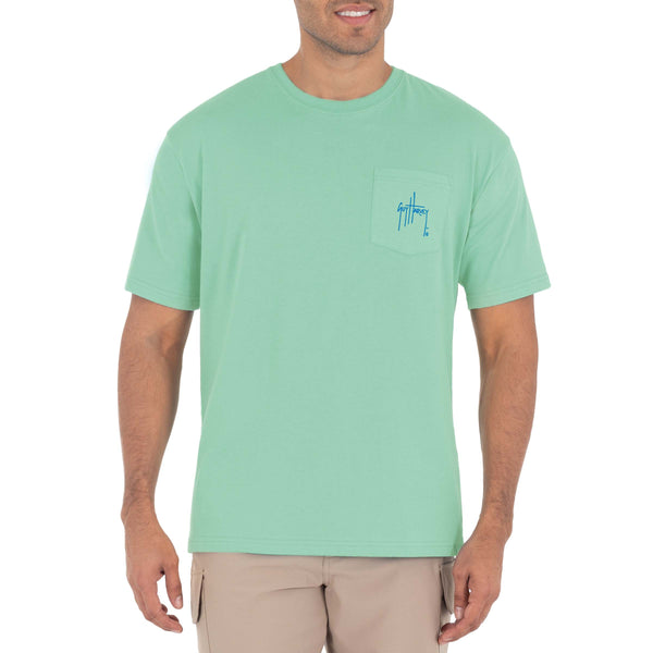 Guy Harvey Men's Marlin Sunset Short Sleeve Pocket T-Shirt
