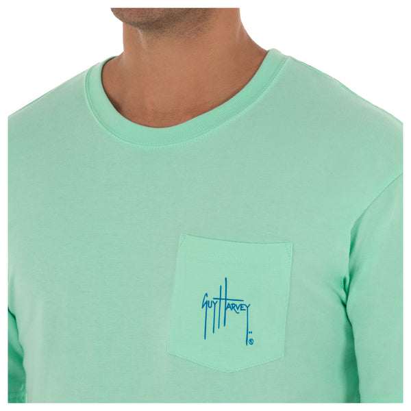 Guy Harvey Men's Marlin Sunset Short Sleeve Pocket T-Shirt
