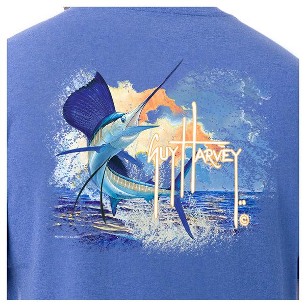 Guy Harvey Men's Marlin Sunset Threadcycled Short Sleeve T-Shirt