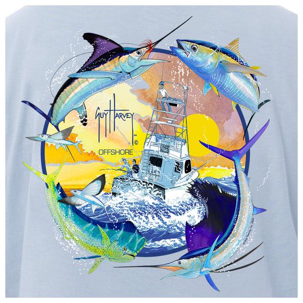 Guy Harvey Men's Open Ocean Short Sleeve Pocket T-Shirt