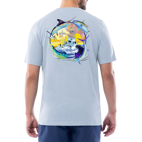 guy harvey Men's Open Ocean Short Sleeve Pocket T-Shirt
