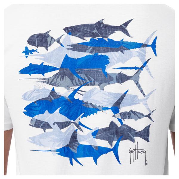 Guy Harvey Men's Palm Silos Short Sleeve Pocket T-Shirt