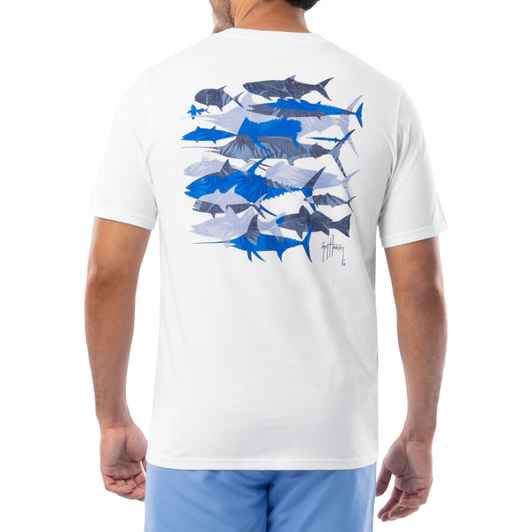 guy harvey Men's Palm Silos Short Sleeve Pocket T-Shirt