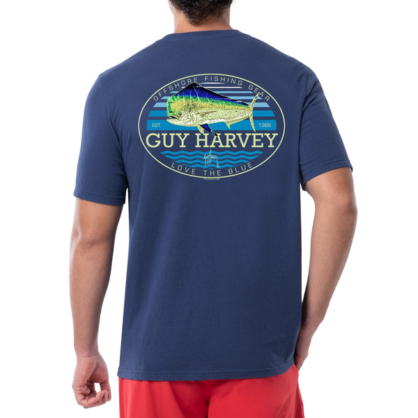 guy harvey Men's Retro Style Mahi Short Sleeve Pocket T-Shirt