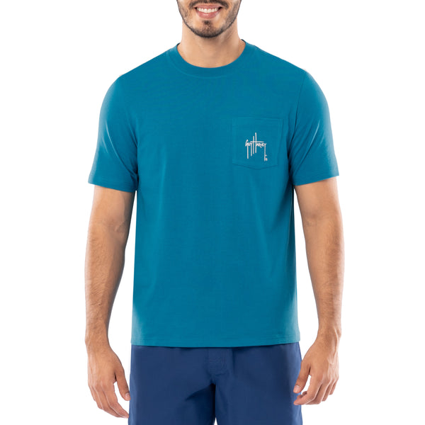 Guy Harvey Men's Scribble Mahi Short Sleeve Pocket T-Shirt