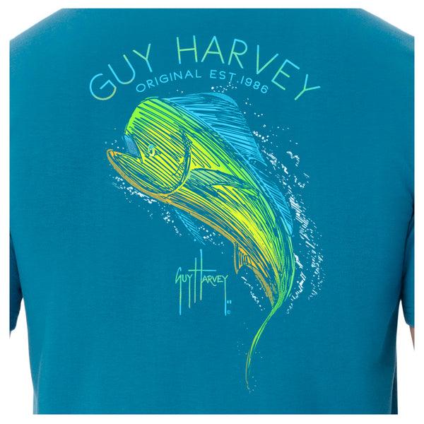 Guy Harvey Men's Scribble Mahi Short Sleeve Pocket T-Shirt