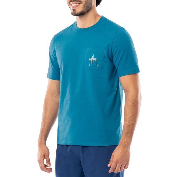 Guy Harvey Men's Scribble Mahi Short Sleeve Pocket T-Shirt