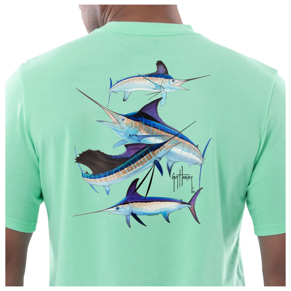 Guy Harvey Men's Short Sleeve Super Grand Slam Crew Neck Pocket T-Shirt