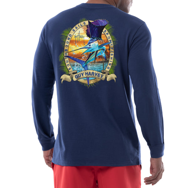 guy harvey Men's Southbound Sails Long Sleeve T-Shirt