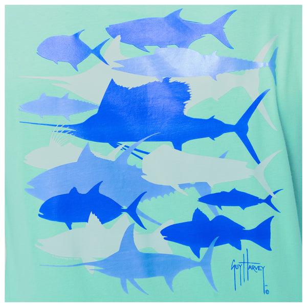 Guy Harvey Men's Species Silos Green Long Sleeve T-Shirt