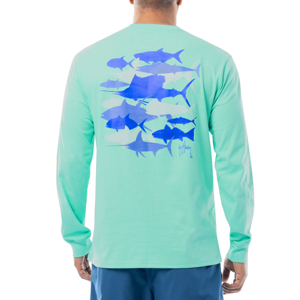 guy harvey Men's Species Silos Green Long Sleeve T-Shirt