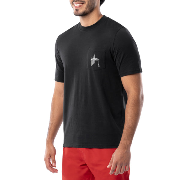 Guy Harvey Men's Sunset Paradise Short Sleeve Pocket T-Shirt