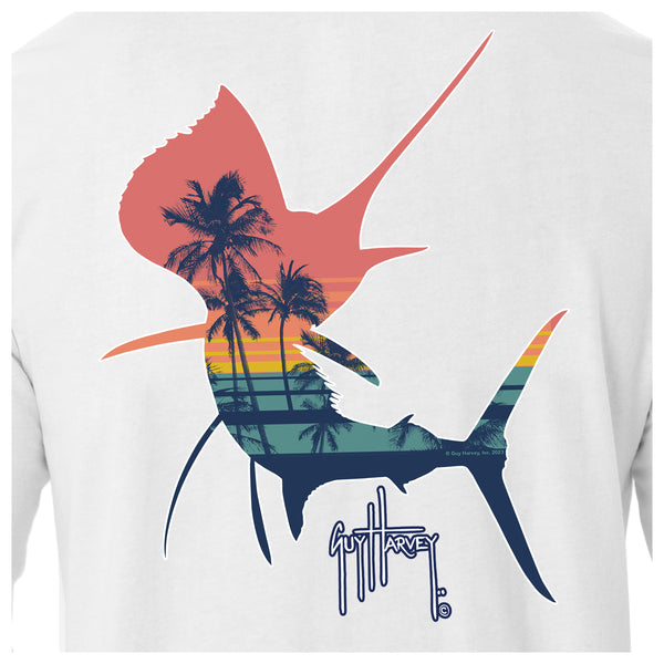 Guy Harvey Men's Sunset Silhouette Long Sleeve T-Shirt
