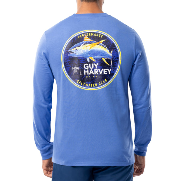 guy harvey Men's Tuna Medallion Long Sleeve T-Shirt