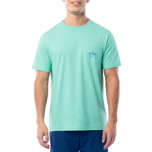 Guy Harvey Men's Vintage Sharks Short Sleeve Pocket T-Shirt