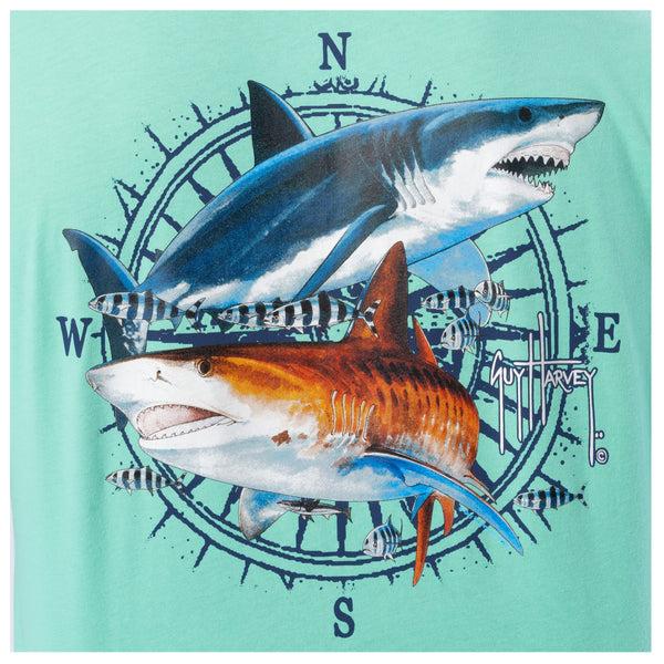 Guy Harvey Men's Vintage Sharks Short Sleeve Pocket T-Shirt