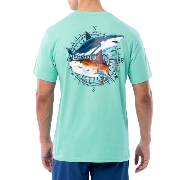 guy harvey Men's Vintage Sharks Short Sleeve Pocket T-Shirt