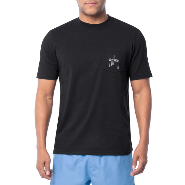 Guy Harvey Men's White Night Short Sleeve Pocket T-Shirt
