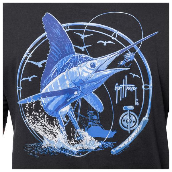 Guy Harvey Men's White Night Short Sleeve Pocket T-Shirt