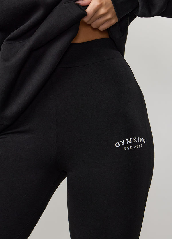 Gym King Compose Cotton Jersey Flared Legging Black