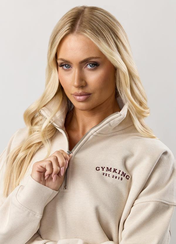 Gym King Compose Fleece 1/4 Zip Funnel Butterscotch Marl