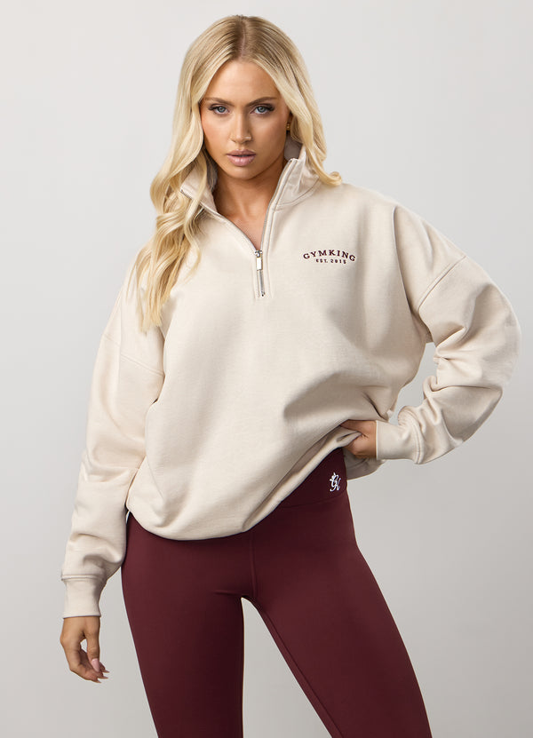 gym king Compose Fleece 1/4 Zip Funnel Butterscotch Marl