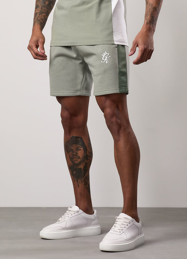 Gym King Contrast Panel Short Fern Green/Soft Khaki/White