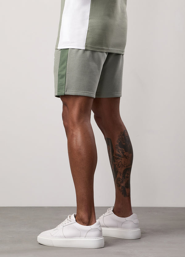 Gym King Contrast Panel Short Fern Green/Soft Khaki/White