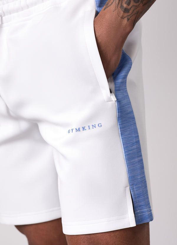 Gym King Core Plus Poly 2.0 Short White/Provence Blue